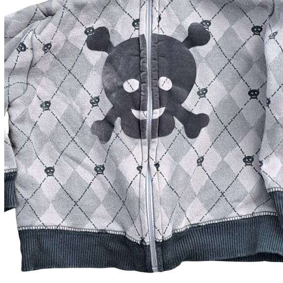 Boy's Red Blue Jacket And Gray Black Skull Hoodie Size 18 Months - Picture 5 of 11